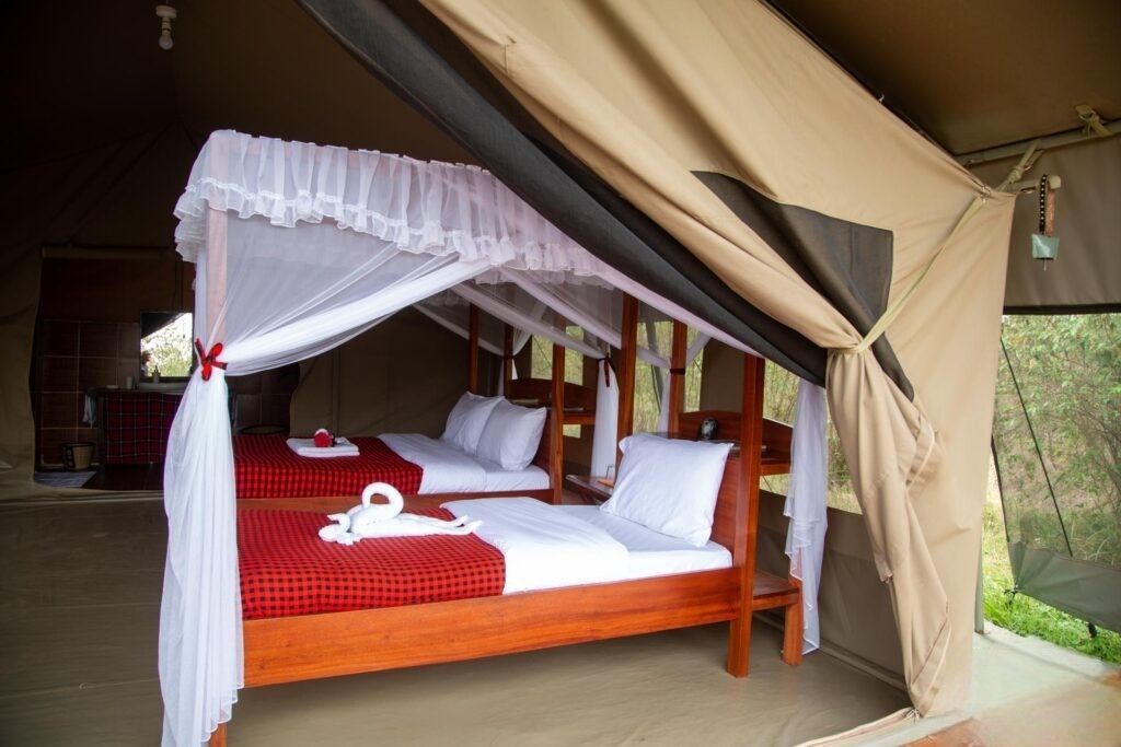 Sample of a Budget accomodation tent- Luxury vs Budget Safari in Kenya